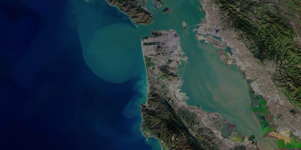 Satellite image of the Bay Area.