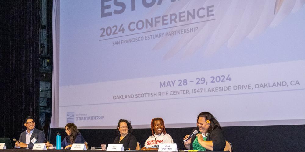 Speakers at the "How to Protect Your Community: Case Studies in Community Resilience" session of the 2024 State of the Estuary Conference.