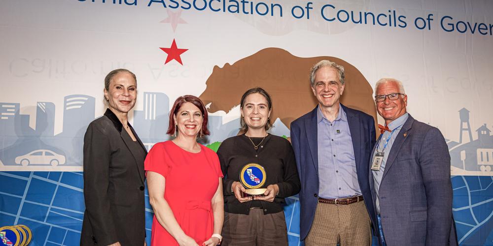 ABAG staff receving the Eureka Award for the Doorway Housing Portal.